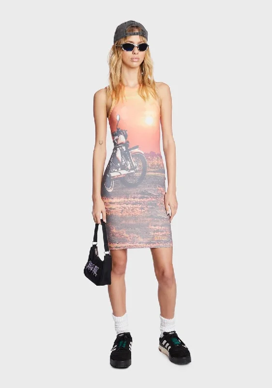 Polarised Print Tank Mini Dress