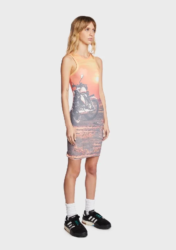 Polarised Print Tank Mini Dress