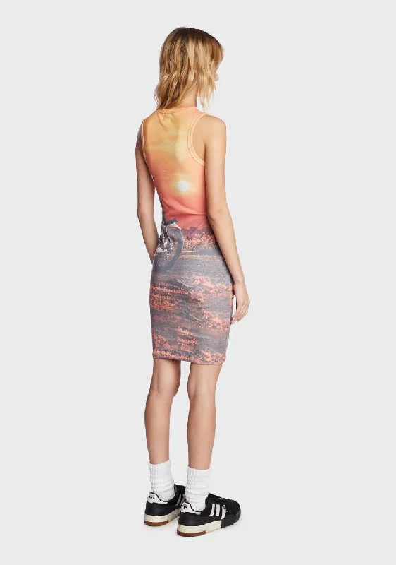 Polarised Print Tank Mini Dress