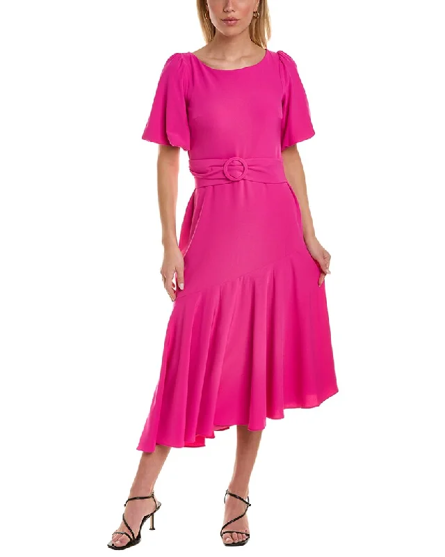 Taylor Belted Crepe Midi Dress