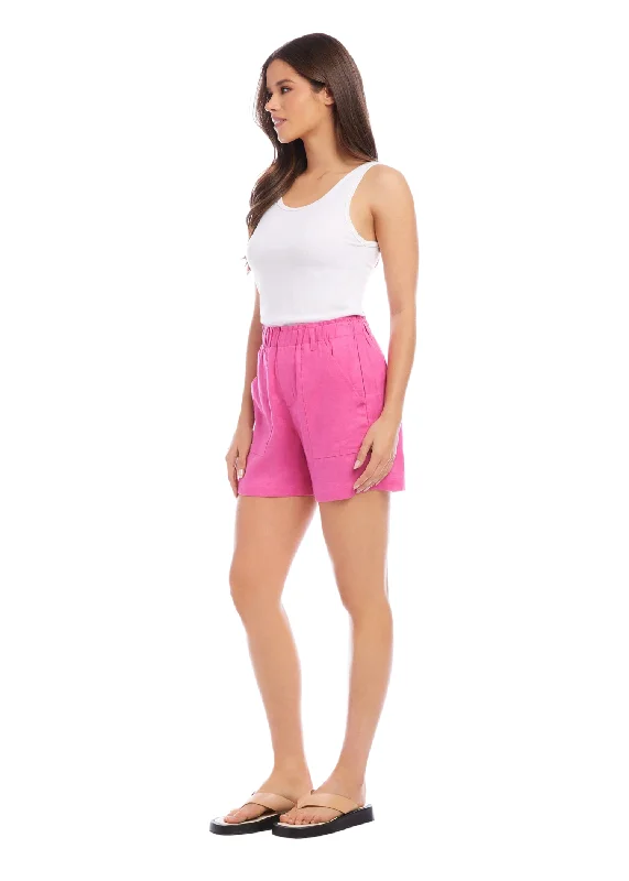 LINEN SHORTS - PINK