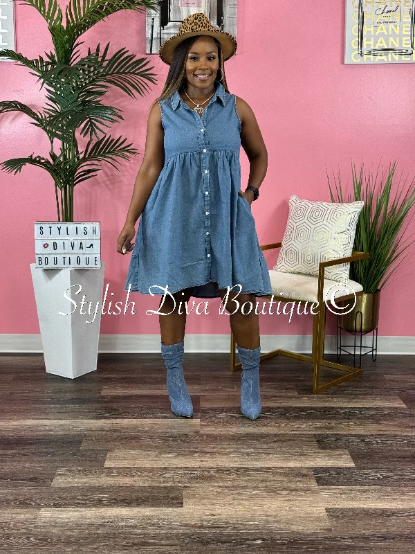 Sidney Washed Denim Dress