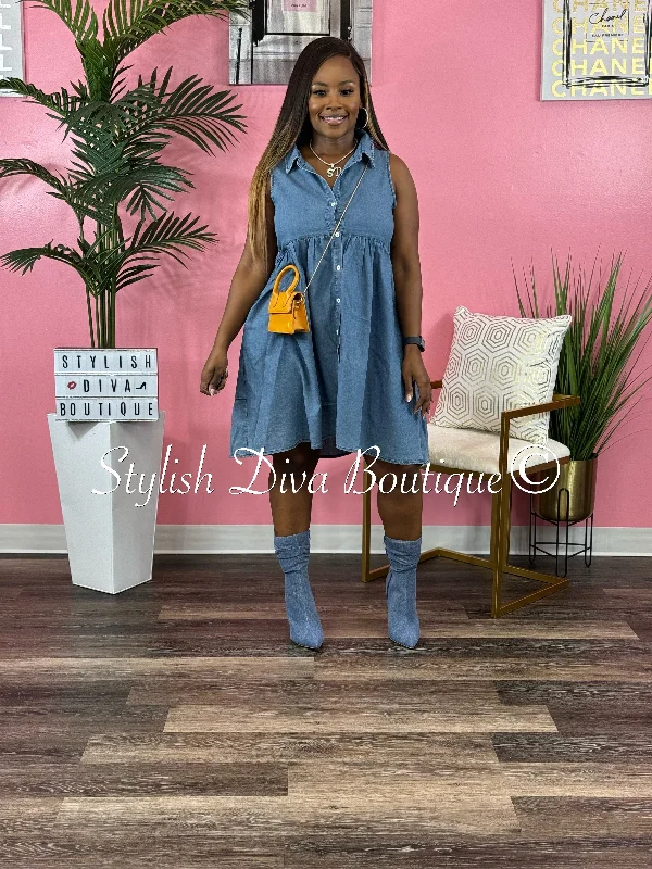 Sidney Washed Denim Dress