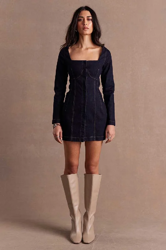 Sovere - Dusk Denim Dress in Ink