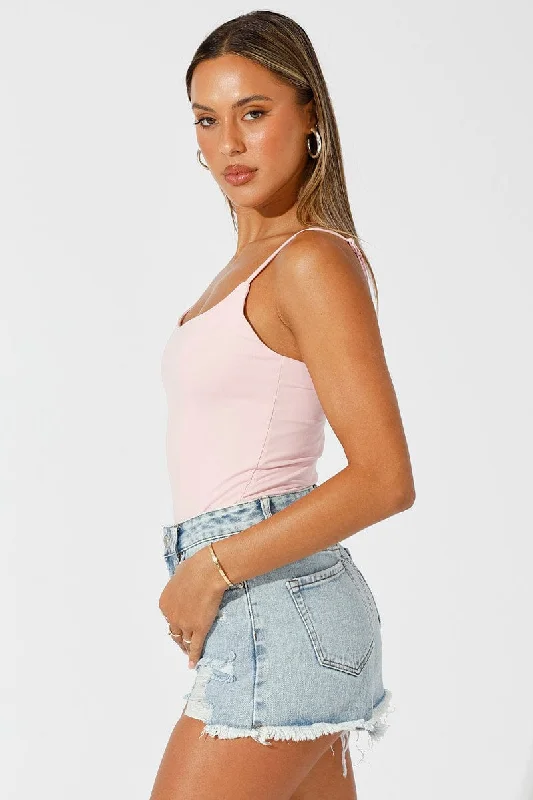 Denim Ripped Denim Short Mid Rise