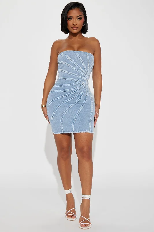 Atlanta Denim Mini Dress - Light Wash