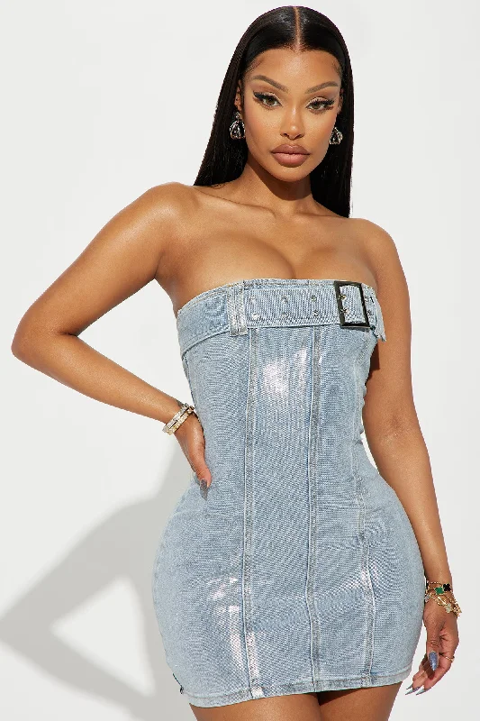 Dahlia Denim Mini Dress - Blue