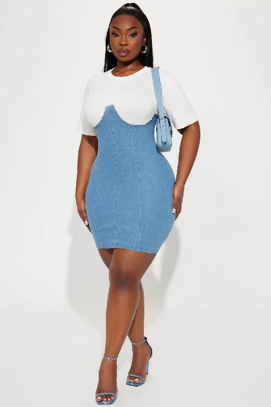 Dream Denim Mini Dress - Light Wash