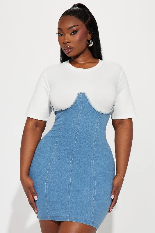 Dream Denim Mini Dress - Light Wash