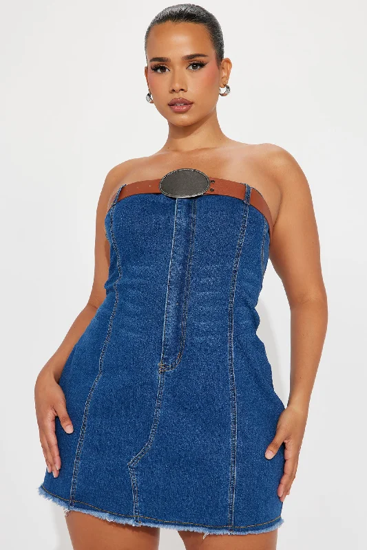 Kelly Denim Mini Dress - Medium Wash