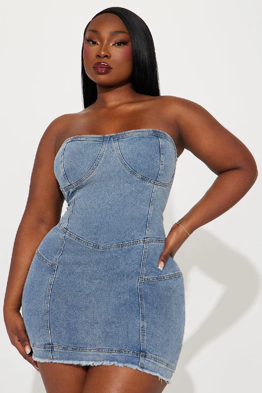 Leena Denim Mini Dress - Light Wash