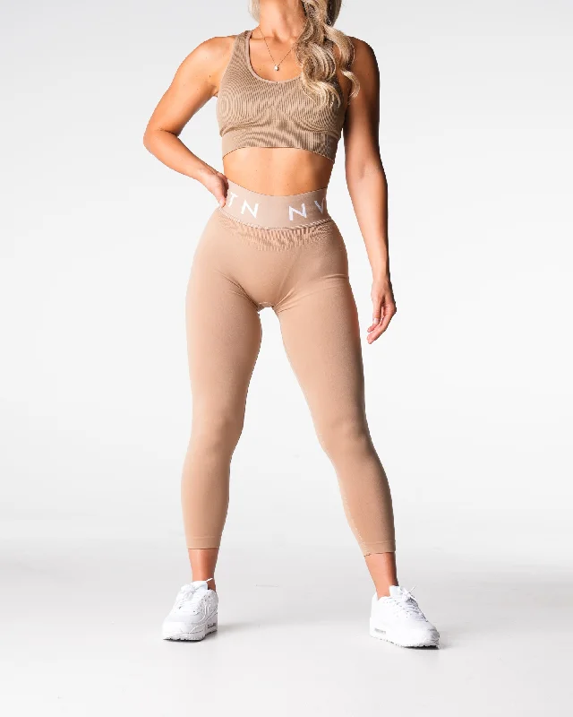 Beige Sport Seamless Leggings