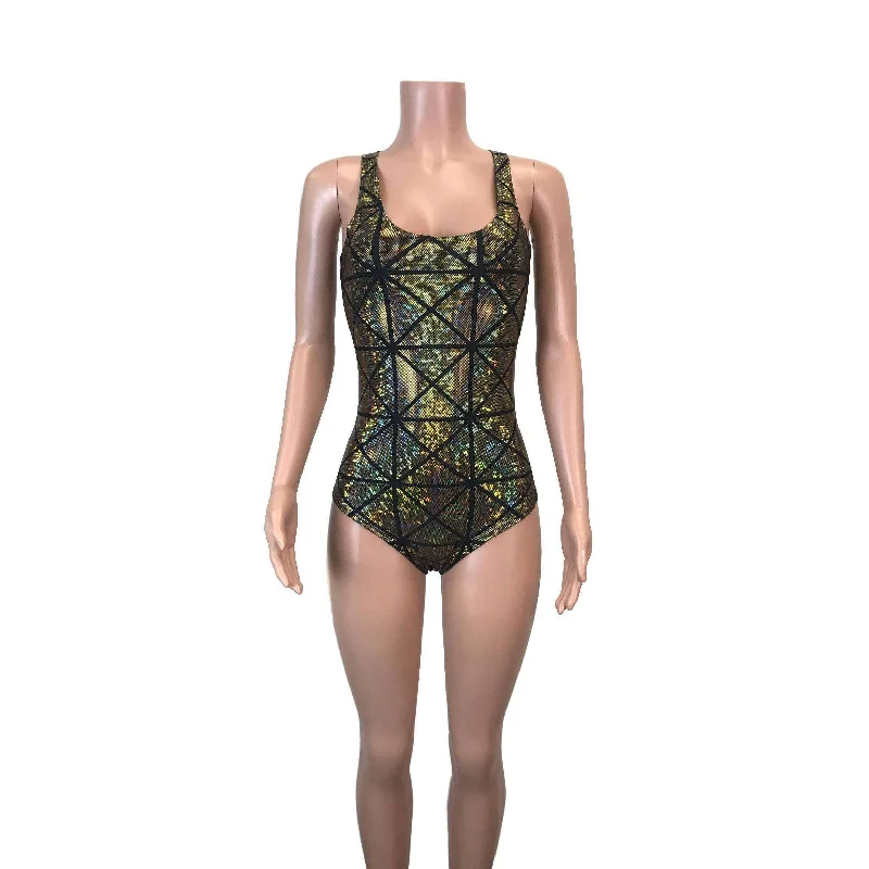 Bodysuit - Gold Glass Pane Holographic