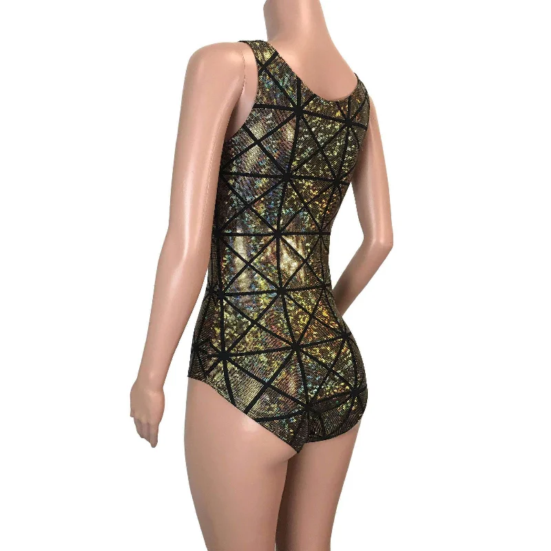 Bodysuit - Gold Glass Pane Holographic