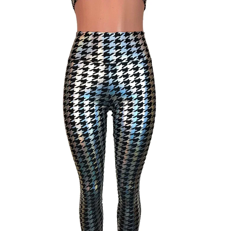 SALE - SMALL ONLY - Houndstooth Holographic Leggings Pants