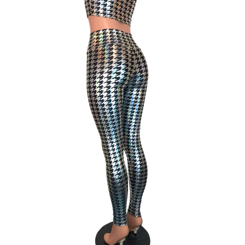 SALE - SMALL ONLY - Houndstooth Holographic Leggings Pants