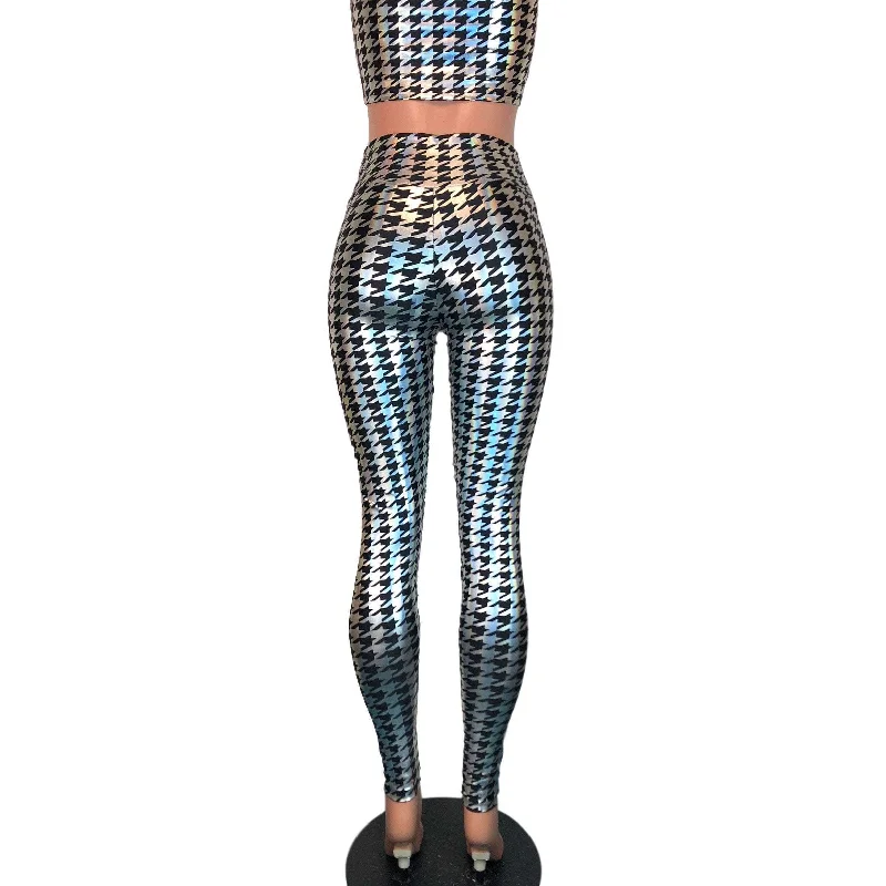 SALE - SMALL ONLY - Houndstooth Holographic Leggings Pants