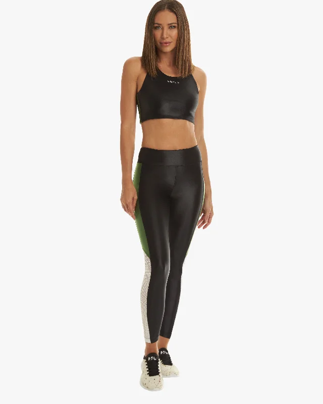 Koral Serendipity Infinity High Rise Legging - Black/Leaf Green/White