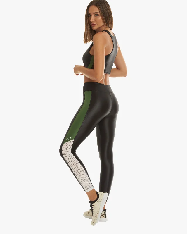 Koral Serendipity Infinity High Rise Legging - Black/Leaf Green/White