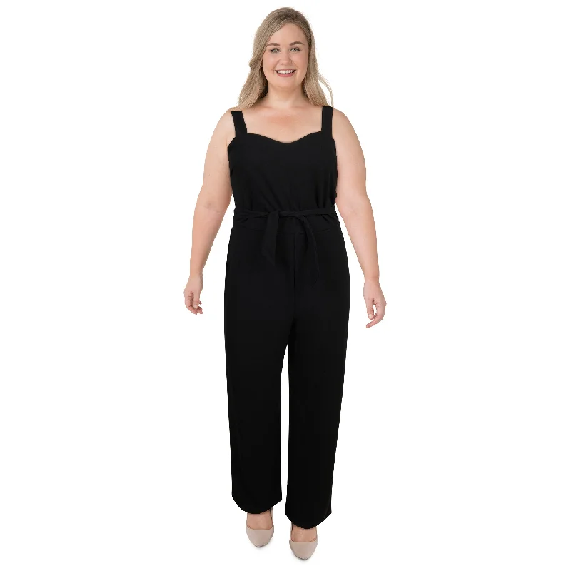 lily morgan Women's Plus City Chic Tie-Front Jumpsuit