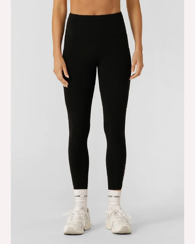 Lorna Jane Lotus No Chafe Ankle Biter Leggings - Black