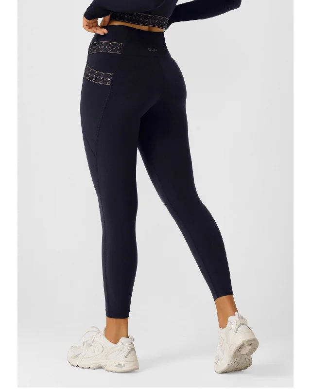 Lorna Jane Swift Monogram Ankle Biter Leggings - Midnight Blue