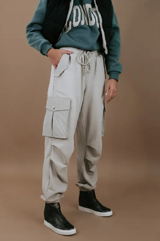 Mixed Fabric Cargo Joggers, Sand