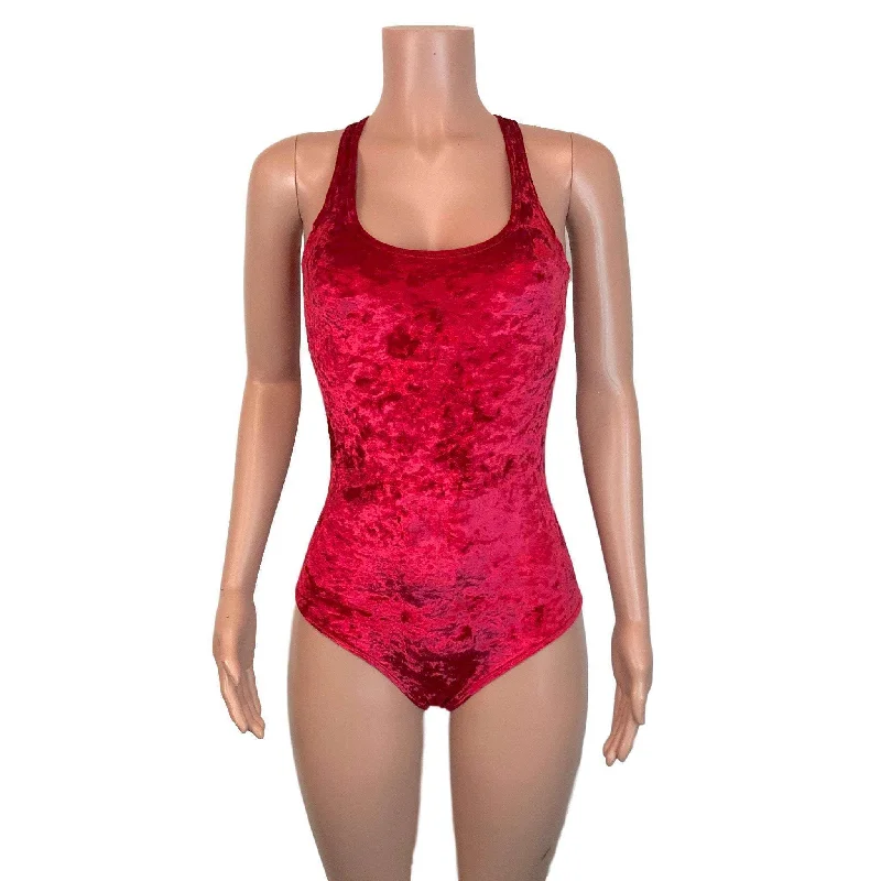 Bodysuit - Red Crushed Velvet