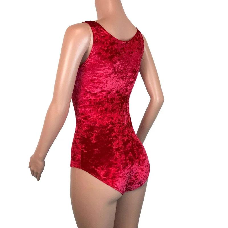 Bodysuit - Red Crushed Velvet