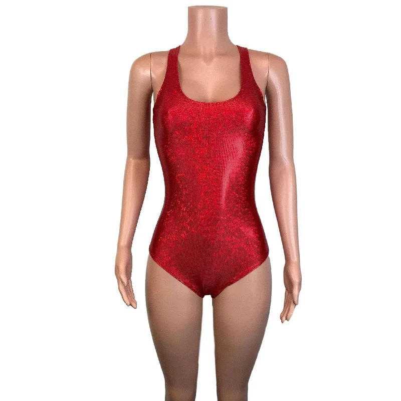 Bodysuit - Red Shattered Glass Holographic