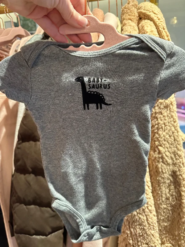 Grey Dino Baby Onesie