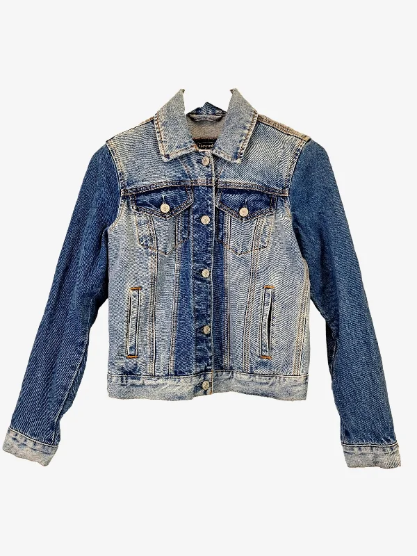 Abercrombie & Fitch Contrast Denim Fitted Jacket Size XS