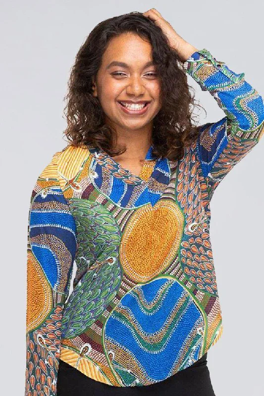 aboriginal-clothes-v-neck-womens-blouses-for-work-be-the-voice