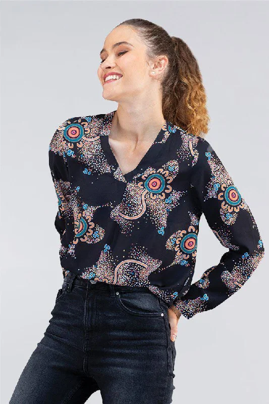 aboriginal-clothes-v-neck-womens-blouses-for-work-obc