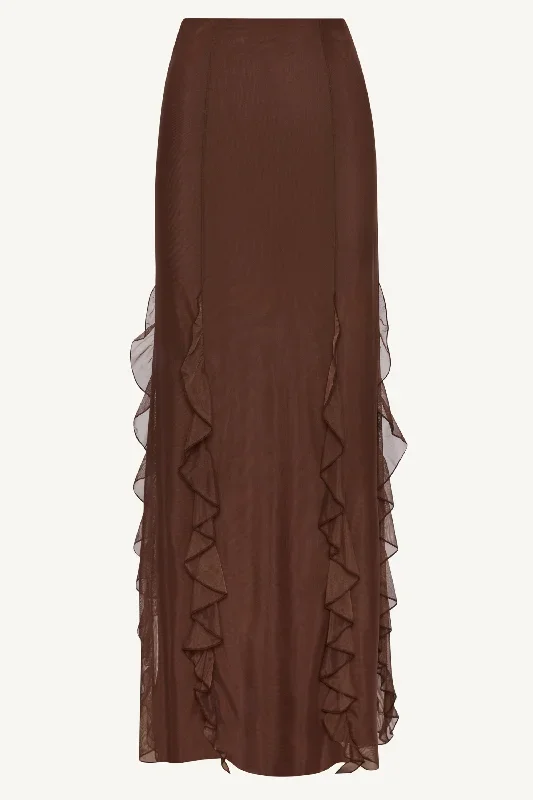 adriana-waterfall-mesh-maxi-skirt-brown