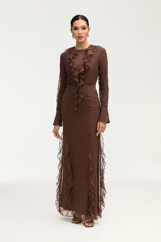 adriana-waterfall-mesh-maxi-skirt-brown