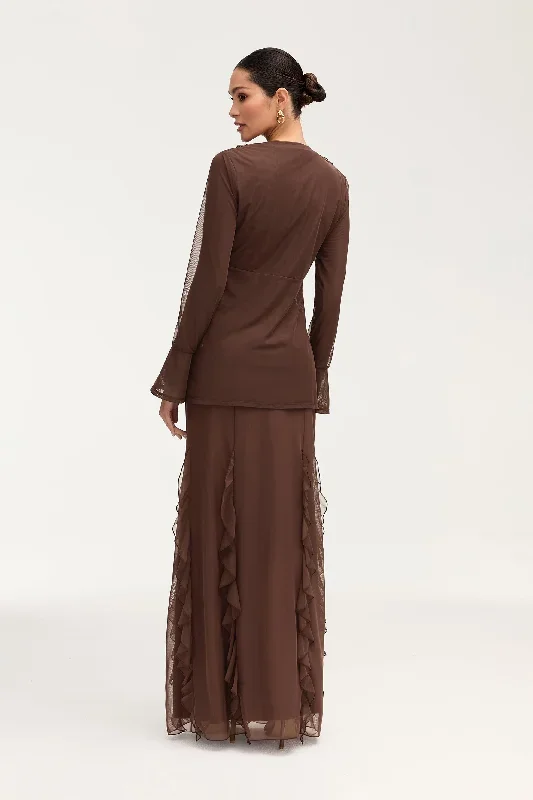 adriana-waterfall-mesh-maxi-skirt-brown