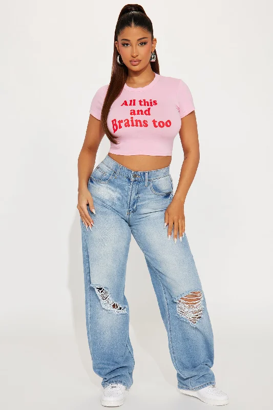 all-this-and-brains-too-tee-pink