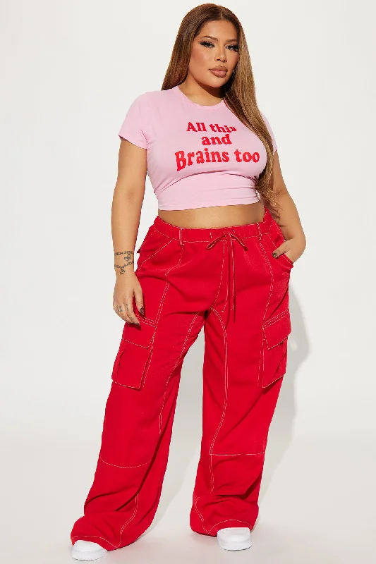 all-this-and-brains-too-tee-pink