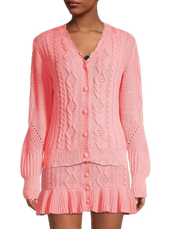 Anselma Cardigan In Powder Blush