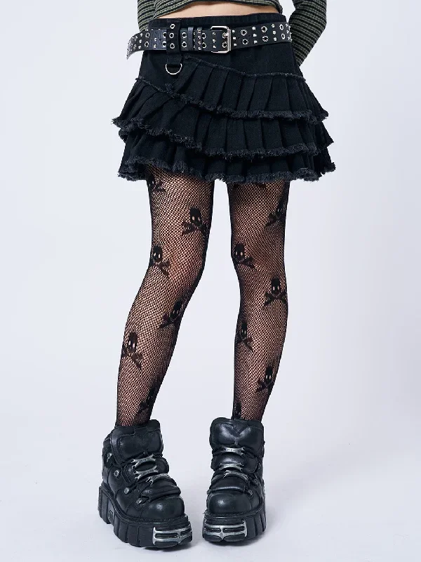 Azelia Black Pleated Mini Skirt