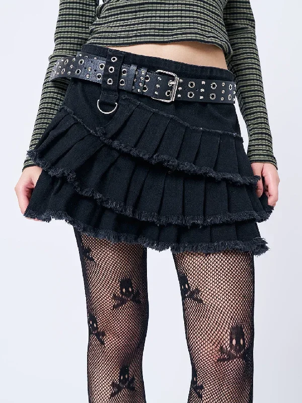 azelia-black-pleated-mini-skirt