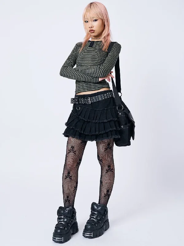 azelia-black-pleated-mini-skirt