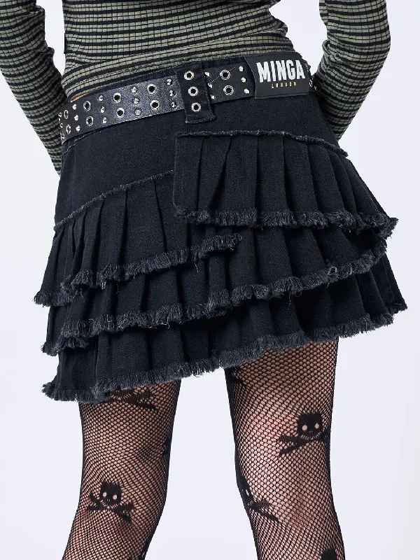 azelia-black-pleated-mini-skirt