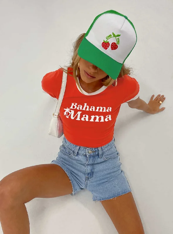 Bahama Mama Cropped Tee Red