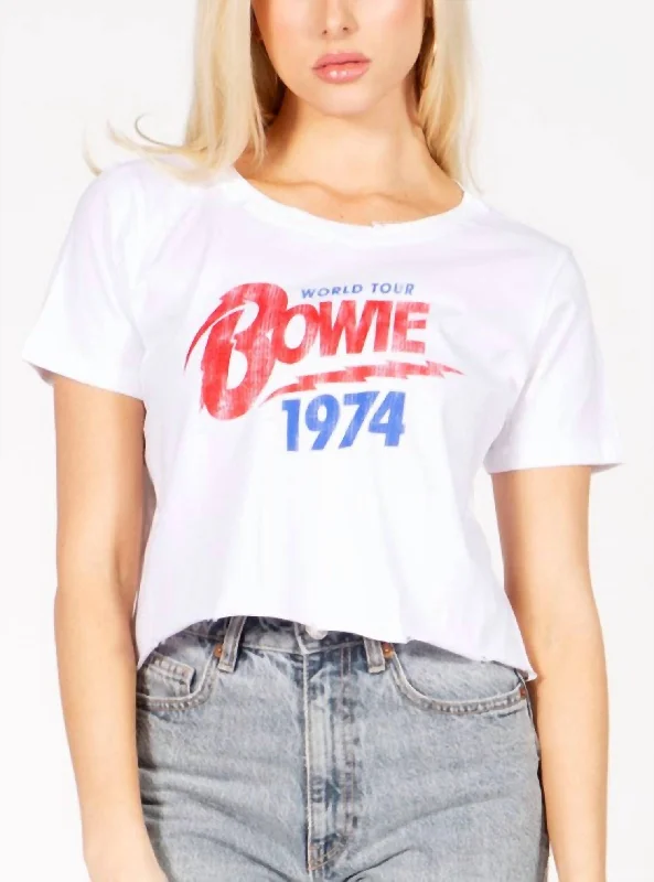 Bowie World Tour 74 Crop Tee In White