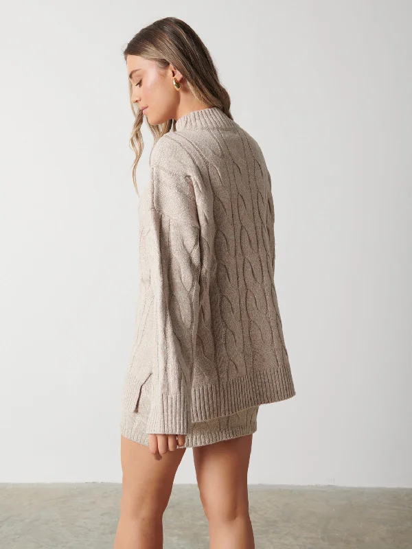 caprice-cable-knit-roll-neck-jumper-beige