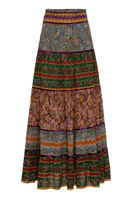 Catalina Skirt In Paisley Multi