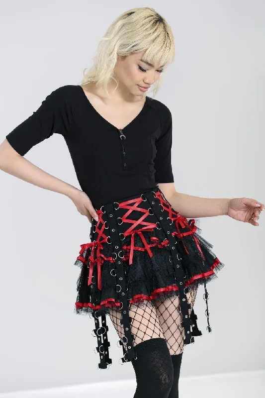 Chai Mini Skirt [BLACK/RED]