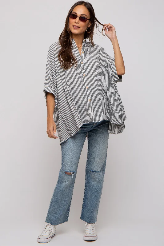 charcoal-striped-button-up-dolman-maternity-top